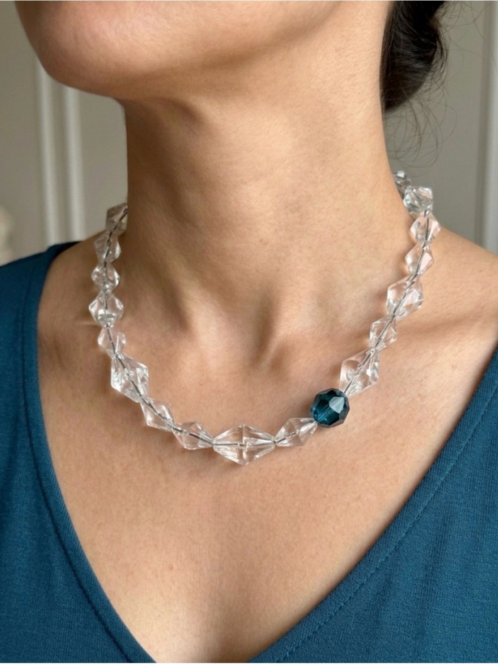 Sabika Glass Bead Illusion Necklace